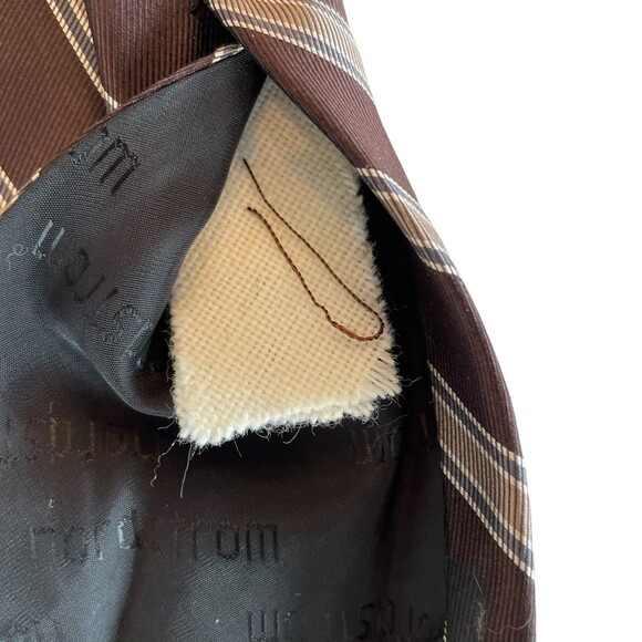Robert Talbott for Nordstrom Brown Striped Tie hand sewn 56"x3" VTG - Picture 6 of 6